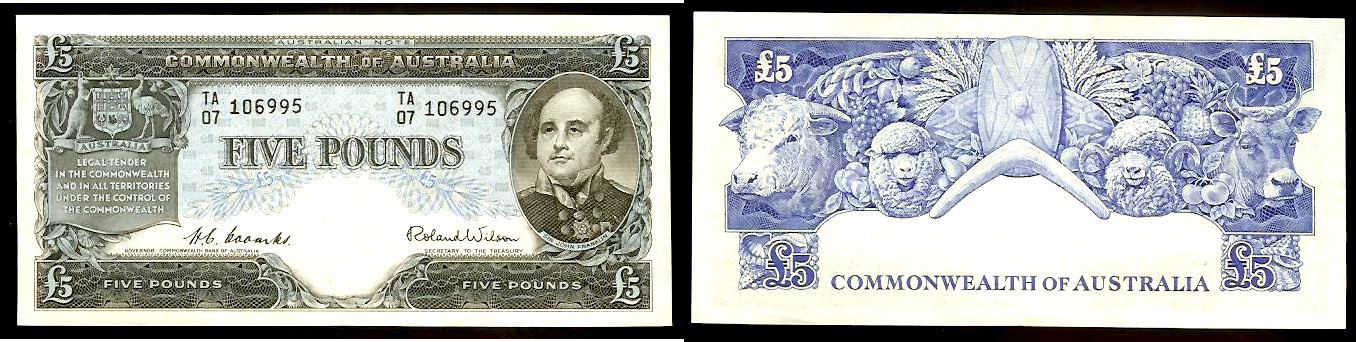 Australian £5 Coombs/Wilson  1954 EF